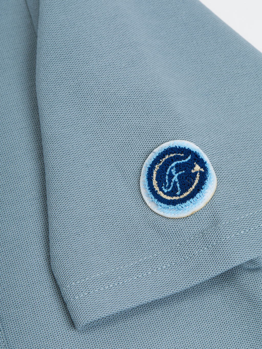 Angus & Grace Summer Pique Polo — light blue