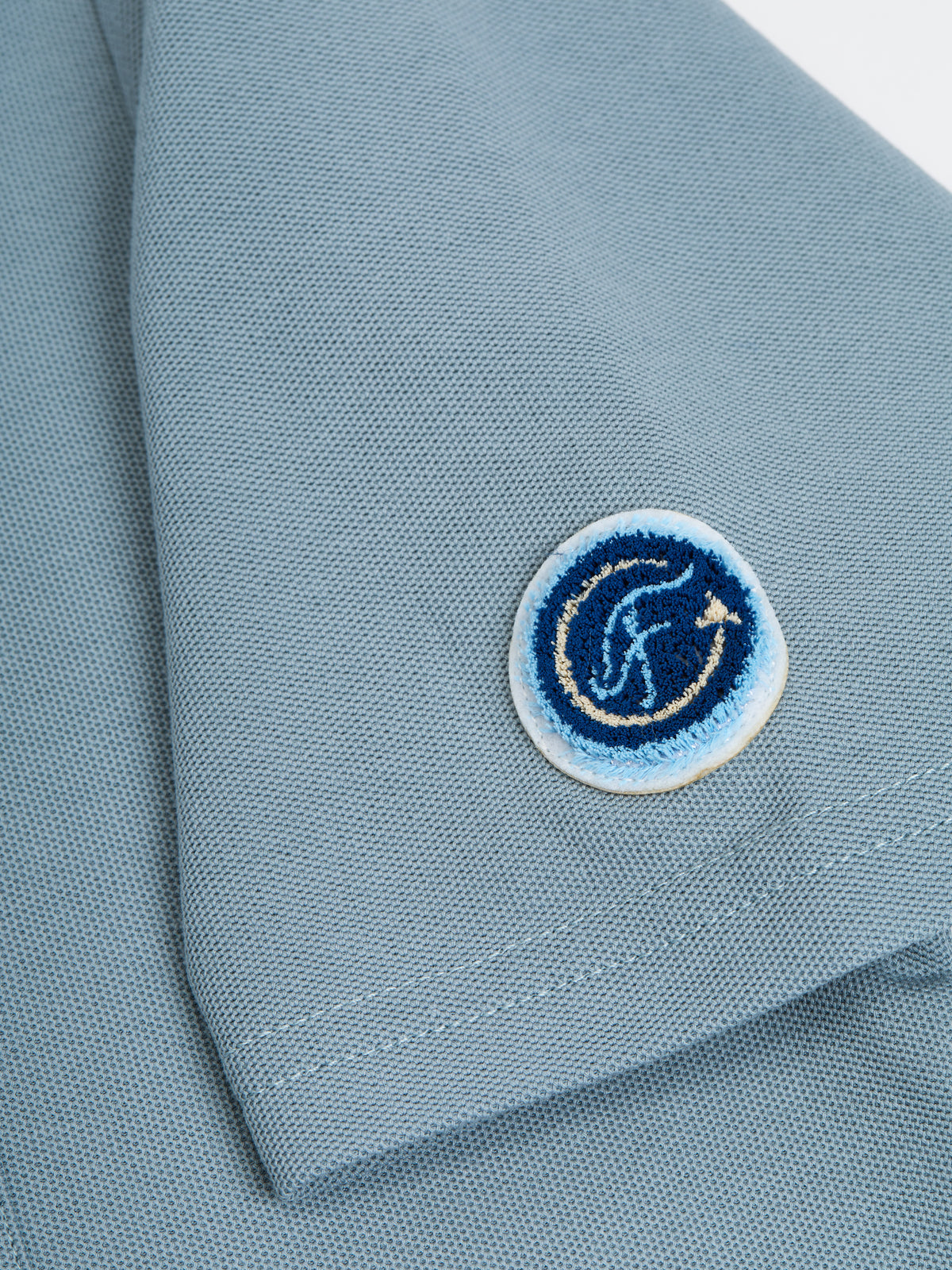 Angus & Grace Summer Pique Polo — light blue