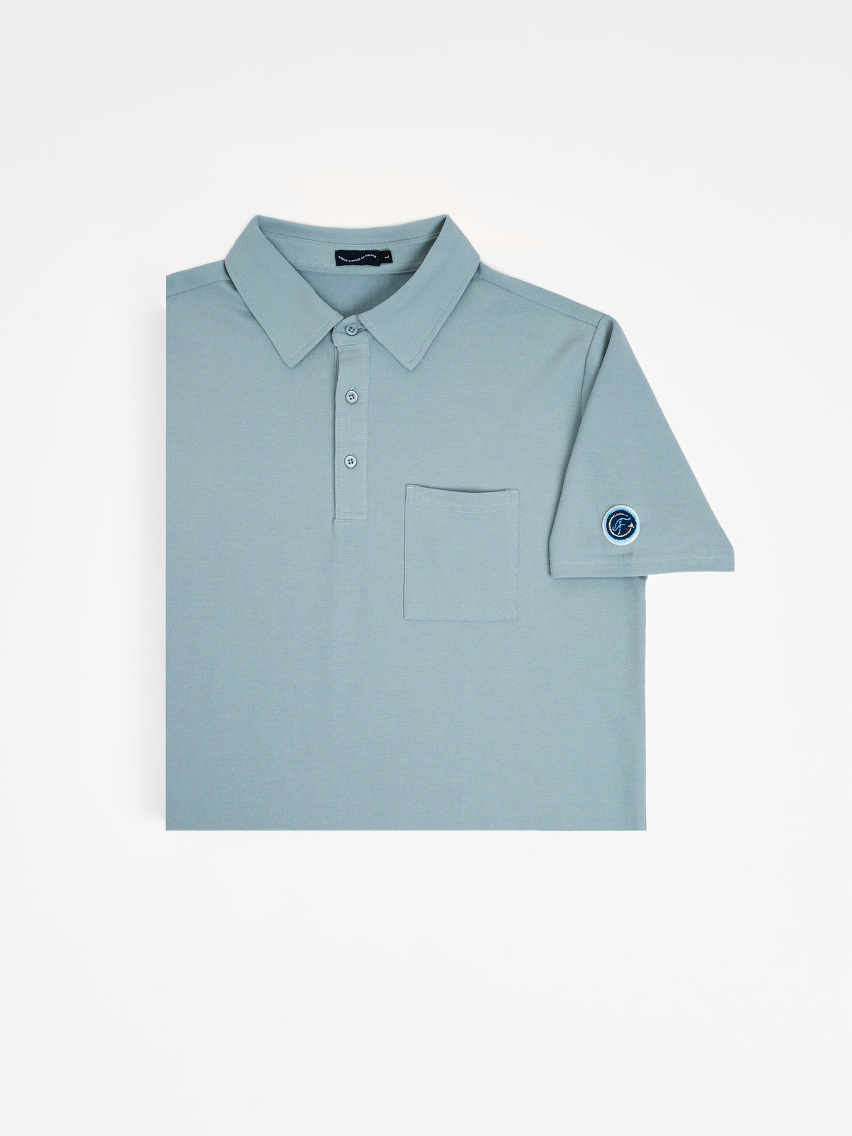 Angus & Grace Summer Pique Polo — light blue