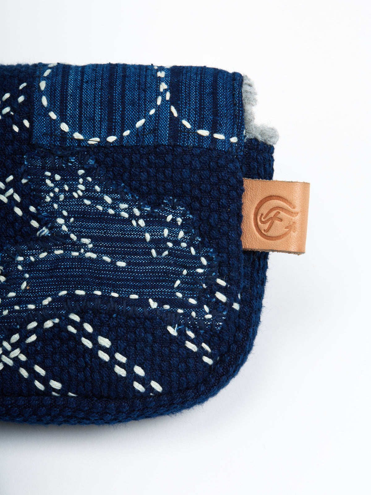 f/p/s Sashiko Clasp Purse — detail